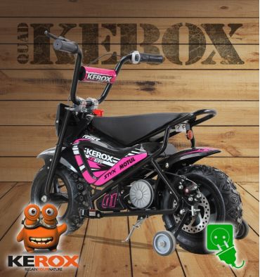 Moto électrique enfant KEROX E-Fat kids 250W ROSE